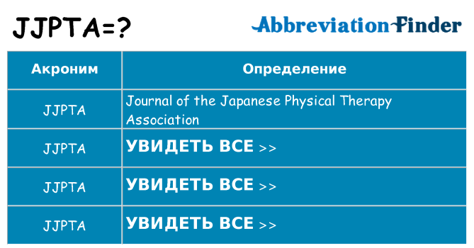 Что означает аббревиатура jjpta
