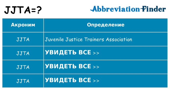 Что означает аббревиатура jjta