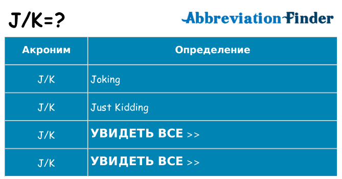 Что означает аббревиатура jk