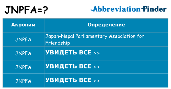 Что означает аббревиатура jnpfa
