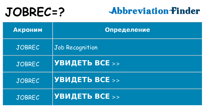 Что означает аббревиатура jobrec