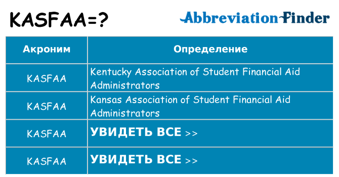 Что означает аббревиатура kasfaa