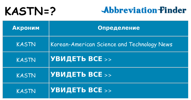 Что означает аббревиатура kastn