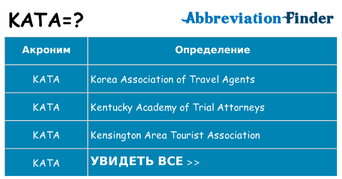 Что означает аббревиатура kata