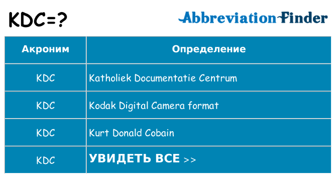 Что означает аббревиатура kdc