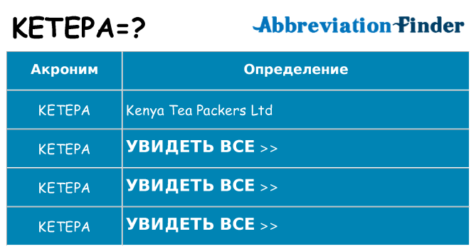 Что означает аббревиатура ketepa