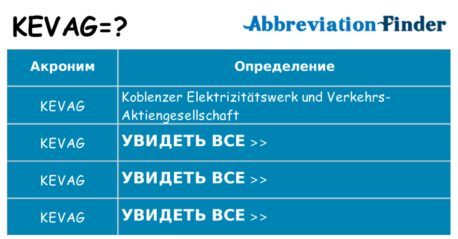 Что означает аббревиатура kevag