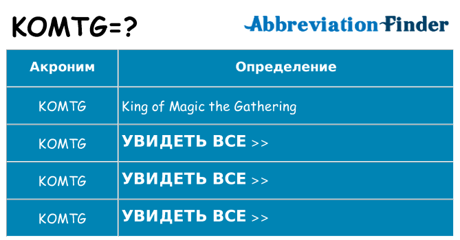 Что означает аббревиатура komtg