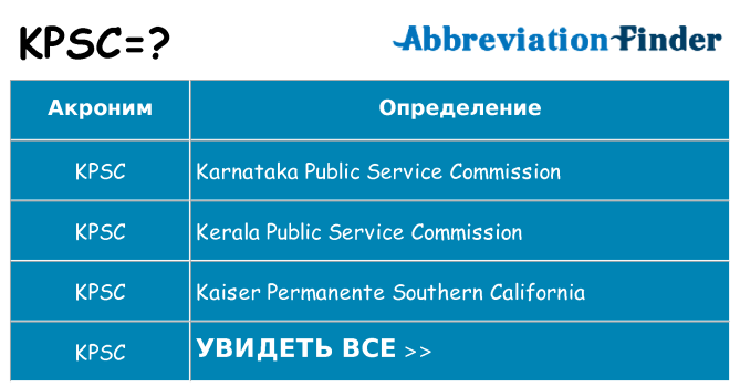 Что означает аббревиатура kpsc