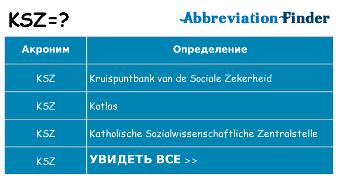 Что означает аббревиатура ksz