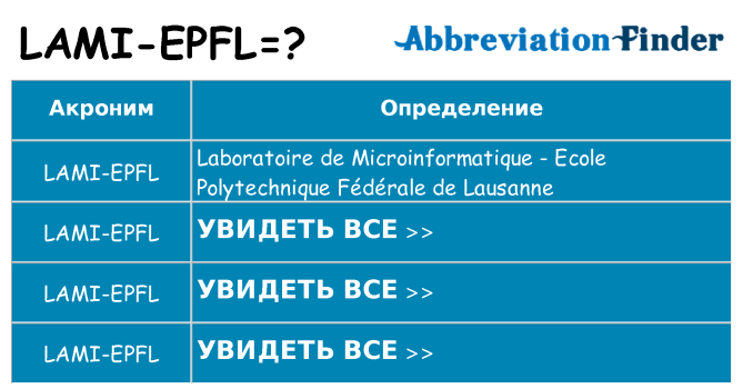 Что означает аббревиатура lami-epfl