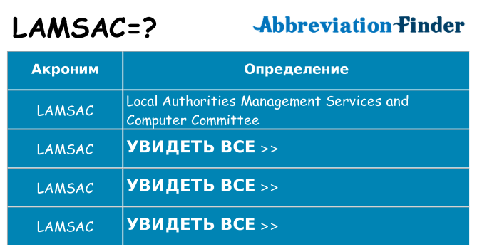 Что означает аббревиатура lamsac