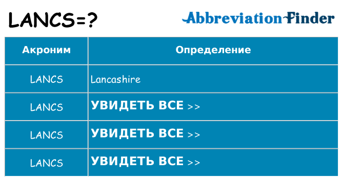 Что означает аббревиатура lancs