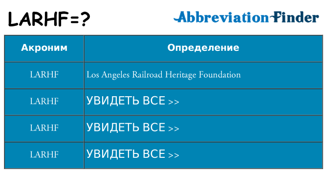 Что означает аббревиатура larhf