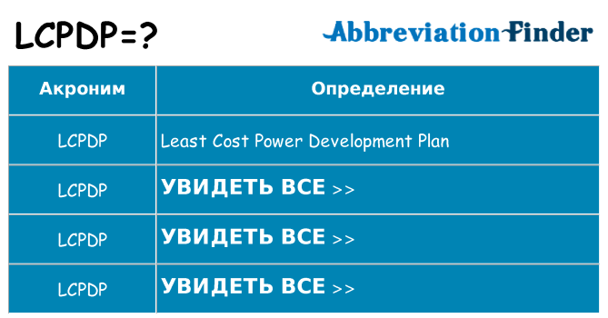 Что означает аббревиатура lcpdp