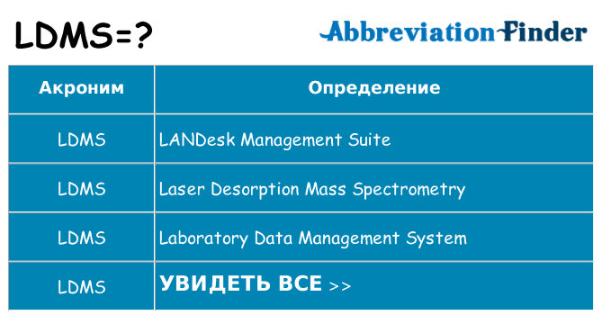 Что означает аббревиатура ldms