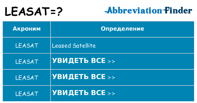 Что означает аббревиатура leasat