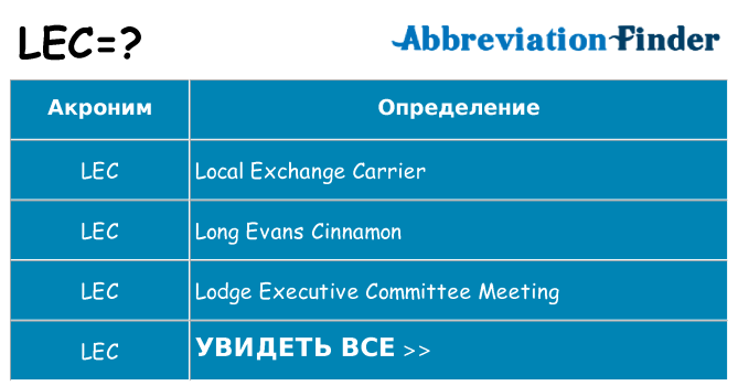 Что означает аббревиатура lec