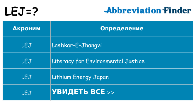 Что означает аббревиатура lej