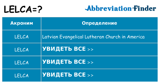 Что означает аббревиатура lelca