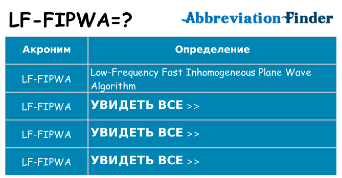 Что означает аббревиатура lf-fipwa