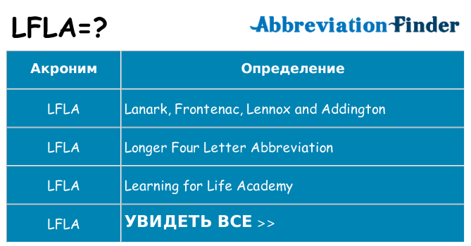 Что означает аббревиатура lfla