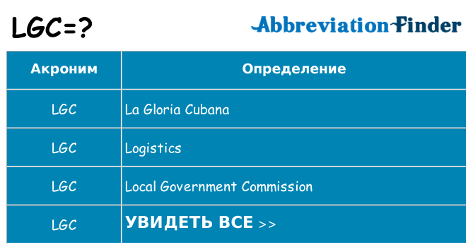 Что означает аббревиатура lgc