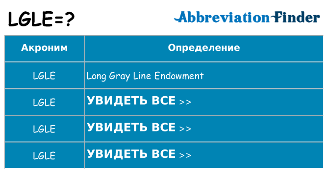 Что означает аббревиатура lgle