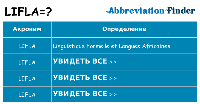 Что означает аббревиатура lifla