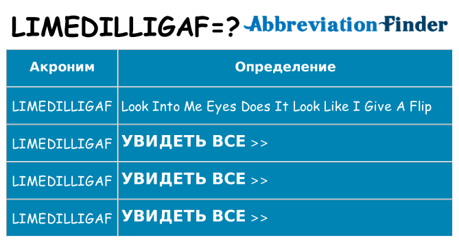 Что означает аббревиатура limedilligaf