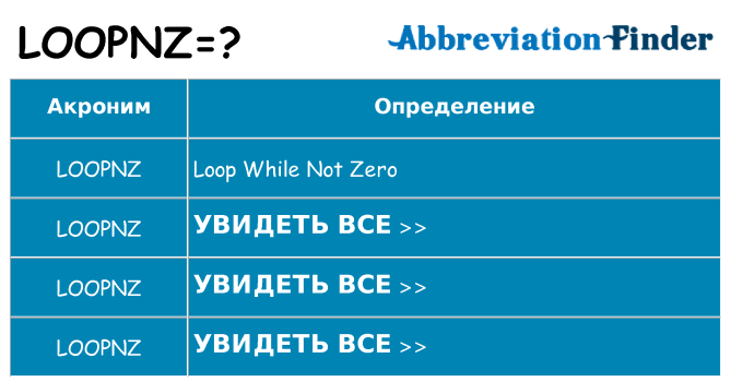 Что означает аббревиатура loopnz