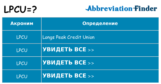 Что означает аббревиатура lpcu
