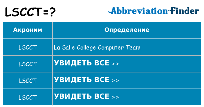 Что означает аббревиатура lscct