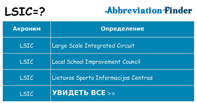 Что означает аббревиатура lsic