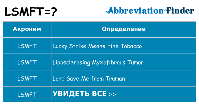 Что означает аббревиатура lsmft