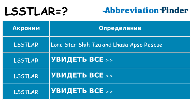 Что означает аббревиатура lsstlar