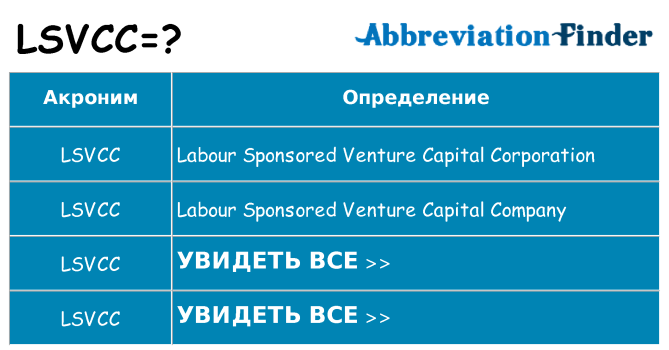 Что означает аббревиатура lsvcc
