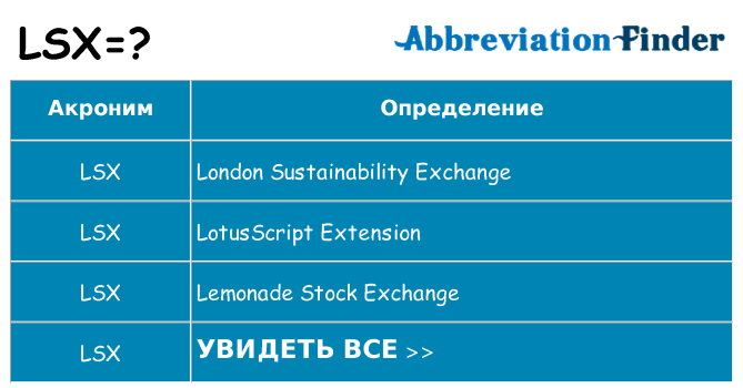 Что означает аббревиатура lsx