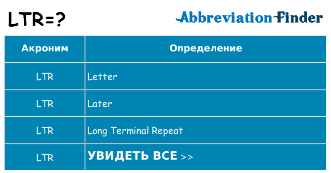 Что означает аббревиатура ltr