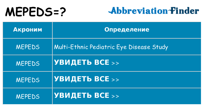 Что означает аббревиатура mepeds