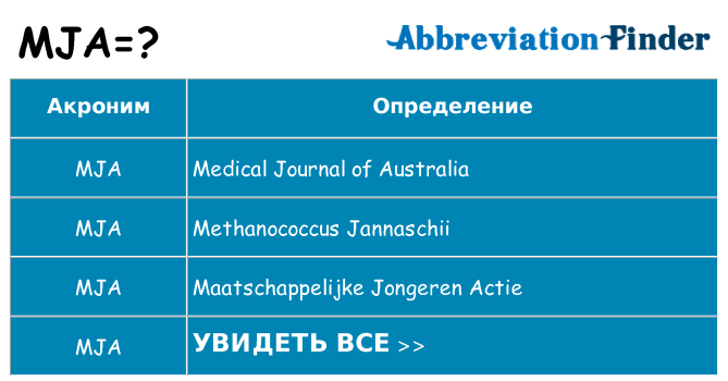 Что означает аббревиатура mja