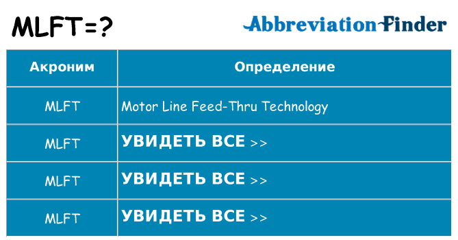 Что означает аббревиатура mlft