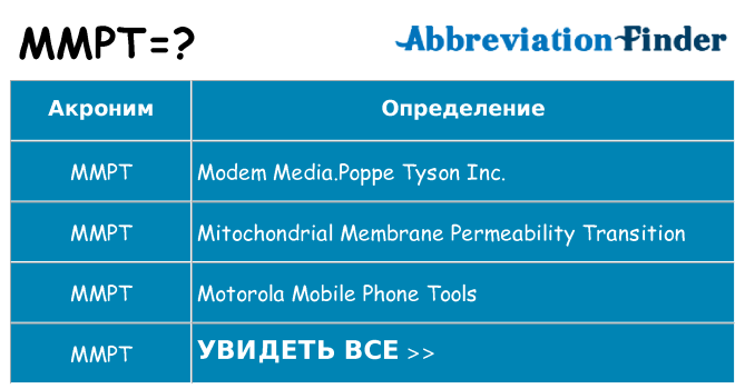 Что означает аббревиатура mmpt