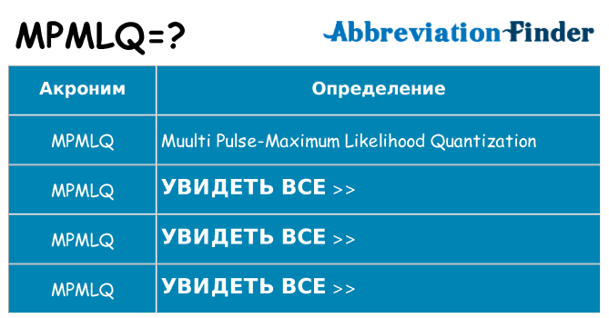Что означает аббревиатура mpmlq