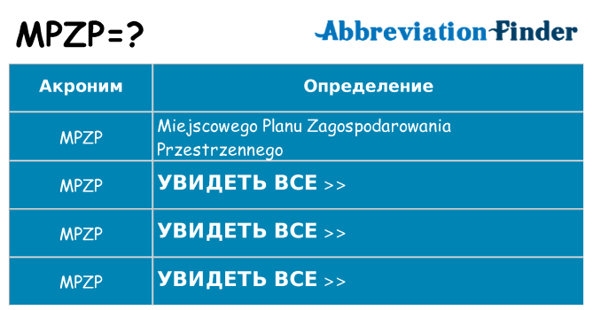 Что означает аббревиатура mpzp