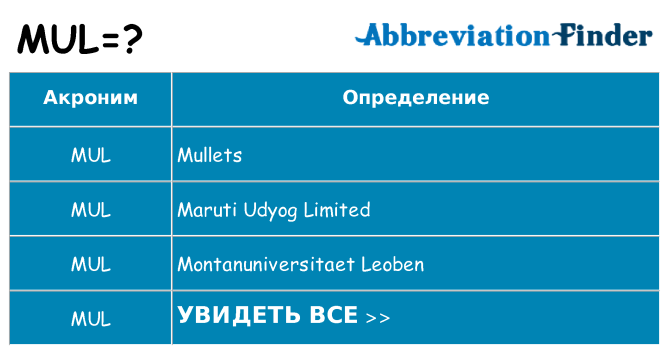 Что означает аббревиатура mul