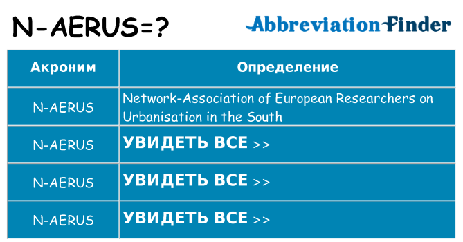 Что означает аббревиатура n-aerus