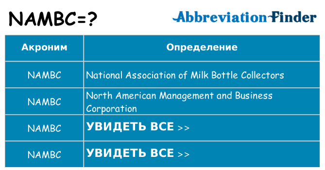 Что означает аббревиатура nambc