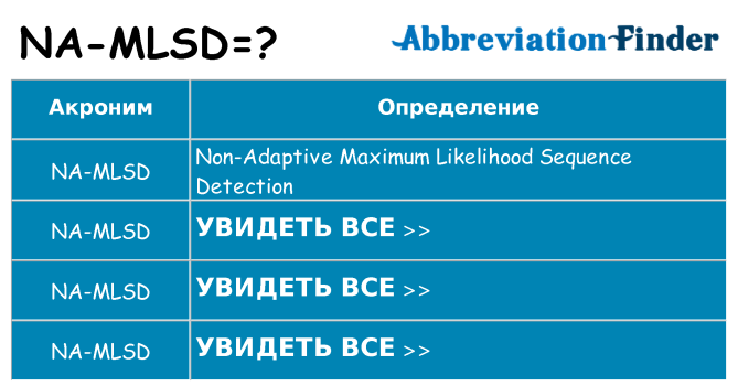 Что означает аббревиатура na-mlsd