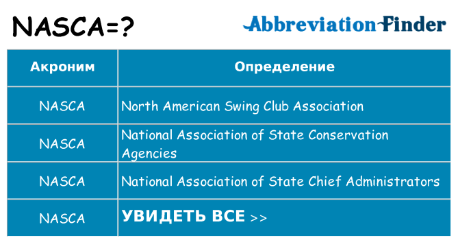 Что означает аббревиатура nasca